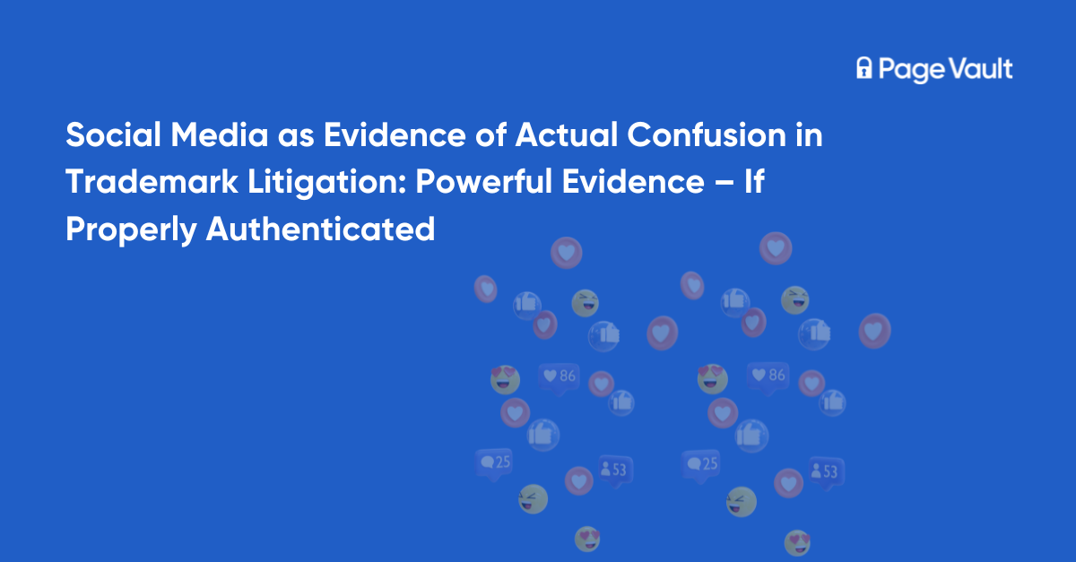 title slide for evidence of actual confusion