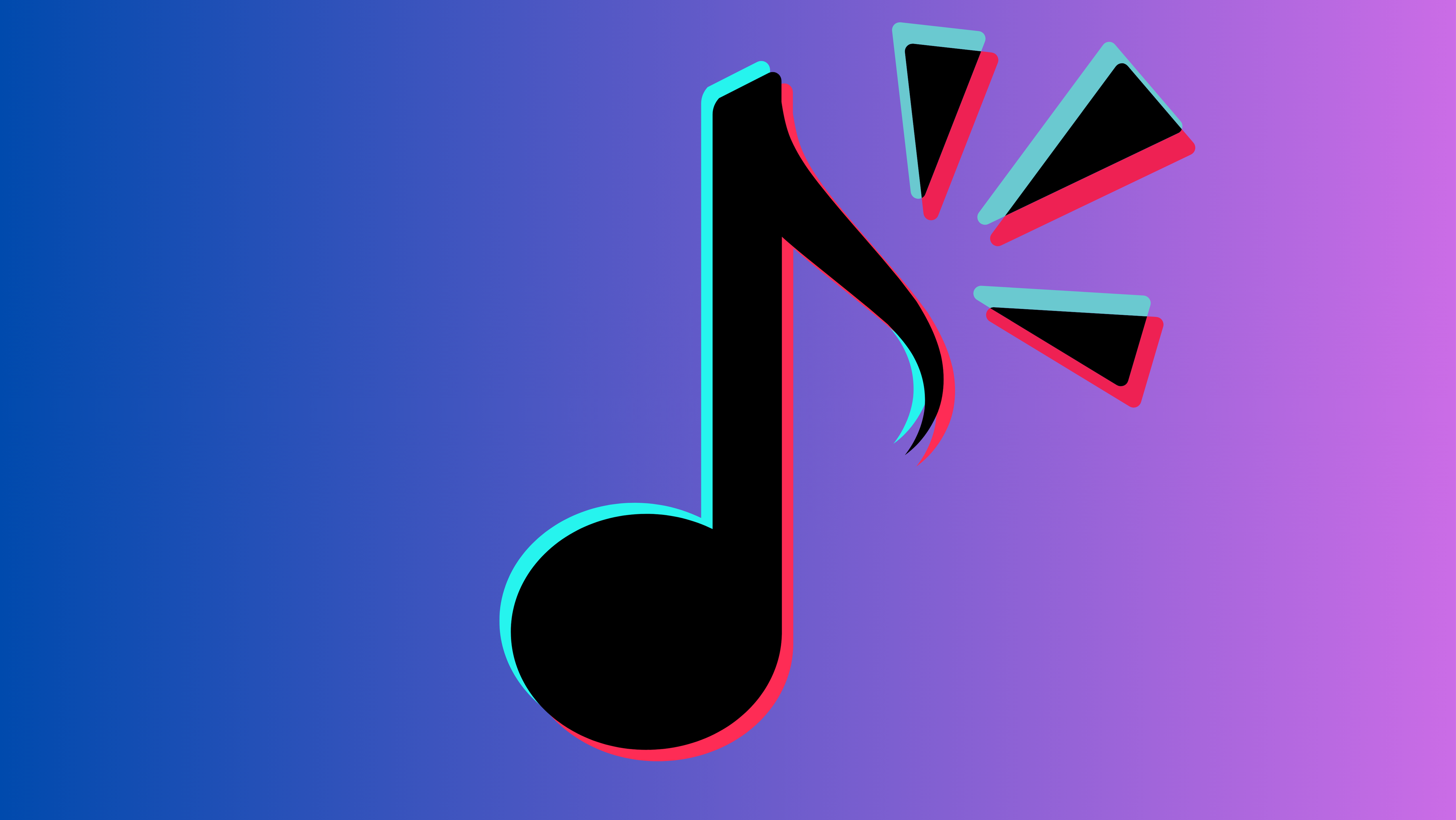 Tiktok logo on a blue to purple gradient background